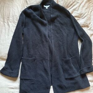 Cozy Black Open-Front Cardigan